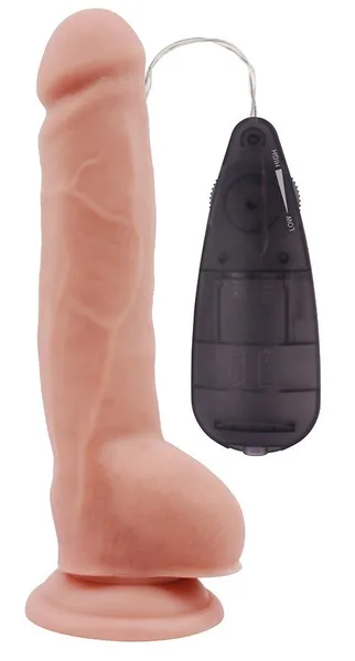 Telesni vibrator sa skrotumom na usisnoj čaši Ektra Fun Vibrating Dildo .