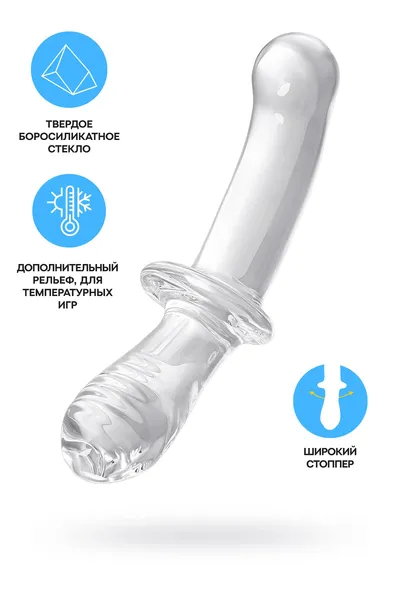 Satisfier Double Cristal dvostrani Dildo, staklo, prozirno, 19,5 cm