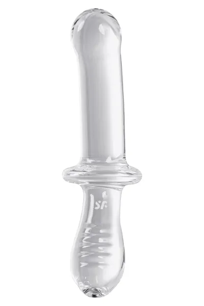 Satisfier Double Cristal dvostrani Dildo, staklo, prozirno, 19,5 cm