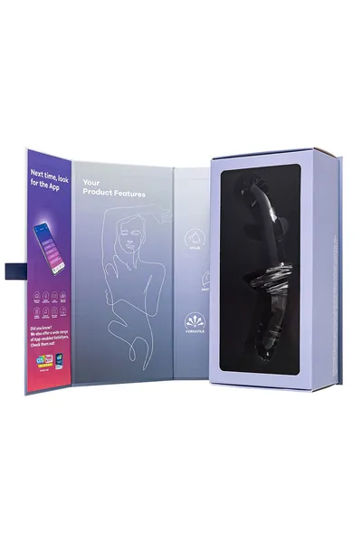 Satisfier Double Cristal dvostrani Dildo, staklo, prozirno, 19,5 cm