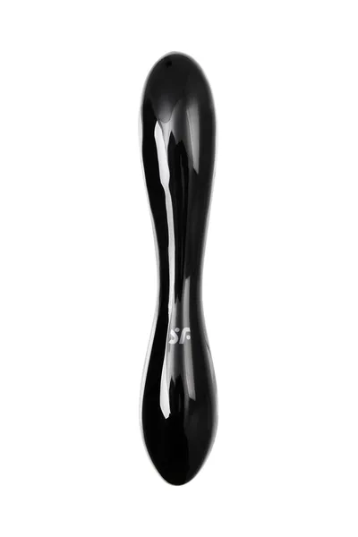 Satisfier Dazzling Cristal 1 dvostrani Dildo, staklo, crno, 18,5 cm