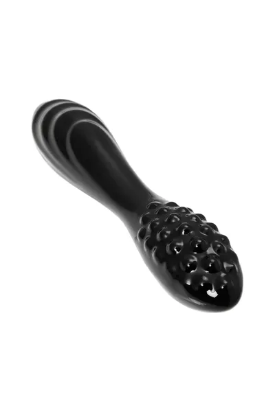 Satisfier Dazzling Cristal 1 dvostrani Dildo, staklo, crno, 18,5 cm