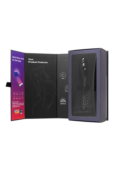 Satisfier Dazzling Cristal 1 dvostrani Dildo, staklo, crno, 18,5 cm