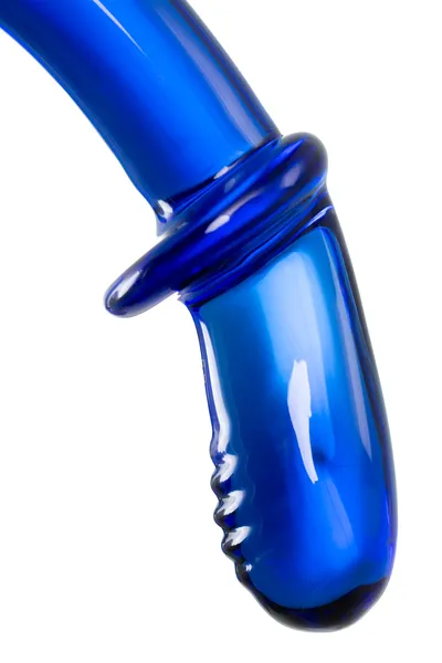 Satisfier Double Cristal dvostrani Dildo, staklo, cijan, 19,5 cm