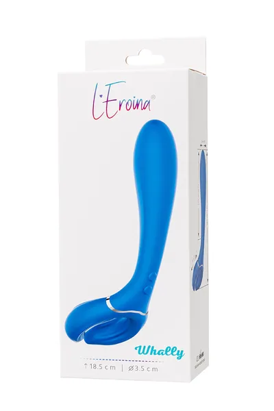 L'eroina Vhalli multifunkcionalni vibrator, silikon, cijan, 18,5 cm