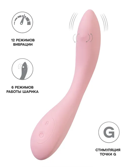 G-Spot vibrator sa jos Mitzi stimulativnom kuglicom, silikon, roze, 21 cm