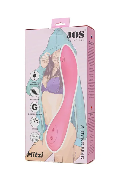 G-Spot vibrator sa jos Mitzi stimulativnom kuglicom, silikon, roze, 21 cm