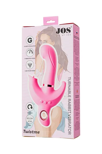 Rotacioni Vibrator C klitoralni stimulans jos Tvistme, silikon, roze, 19,5 cm
