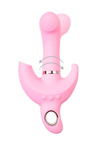 Rotacioni Vibrator C klitoralni stimulans jos Tvistme, silikon, roze, 19,5 cm