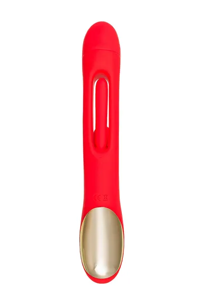 VIBROKROLIK sa pokretnim jezičkom JOS Patti, silikon, crvena, 24 cm