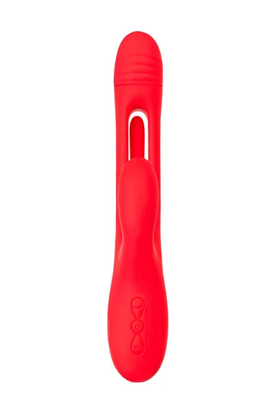 VIBROKROLIK sa pokretnim jezičkom JOS Patti, silikon, crvena, 24 cm