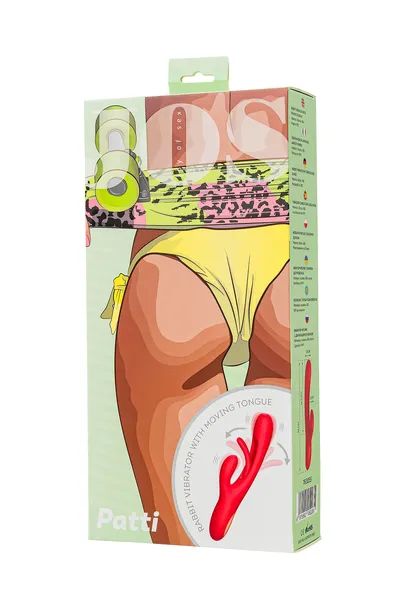 VIBROKROLIK sa pokretnim jezičkom JOS Patti, silikon, crvena, 24 cm