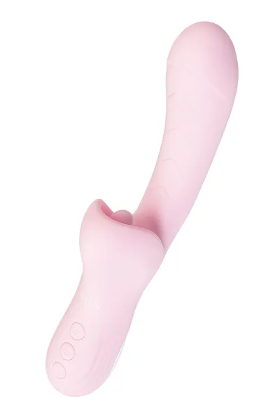 VIBROKROLIK sa laskavim jezikom JOS Orali, silikon, roze, 22 cm
