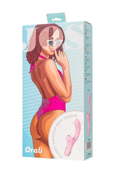 VIBROKROLIK sa laskavim jezikom JOS Orali, silikon, roze, 22 cm