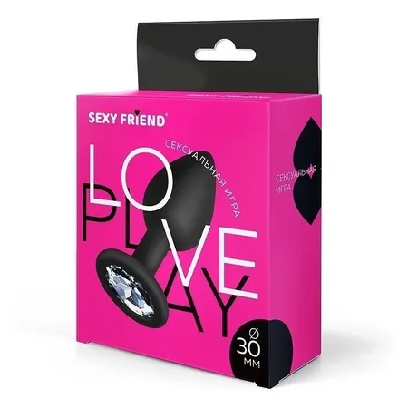 Glavčina je analna, L 73 mm d 30 mm, crna, boja kristala je bezbojna, silikon, art. SF-70500-01