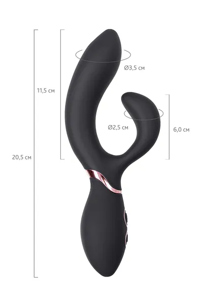 Vibrator-zec vaname D-Splash Avalanche, silikon, Crna, 20,5 cm