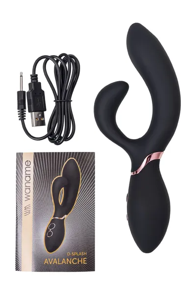 Vibrator-zec vaname D-Splash Avalanche, silikon, Crna, 20,5 cm