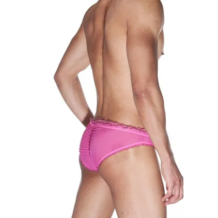 Muške gaćice od mekane prozirne vruće ružičaste tkanine