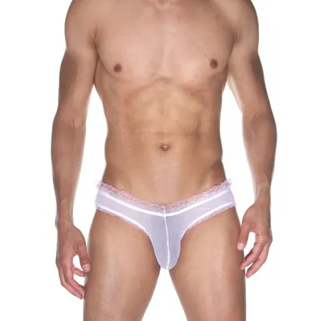 Muške bele gaćice sa sitnim volanima