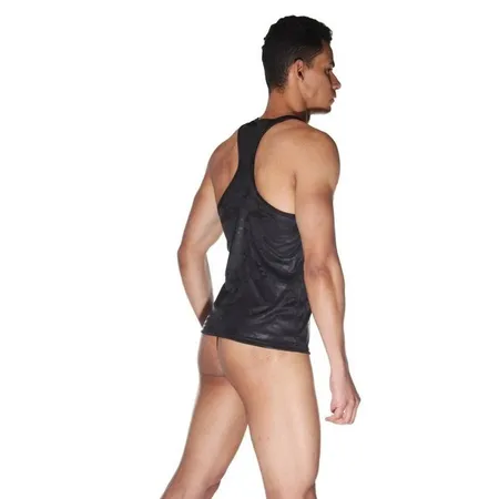 Muški set od glatke crne vučne tkanine: majica i gaćice