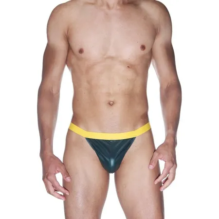 Muške gaćice sa kontrastnim žutim pojasom