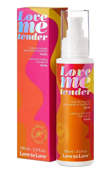 Съедобное согревающее массажное масло love me tender vanilla с ароматом ванили .