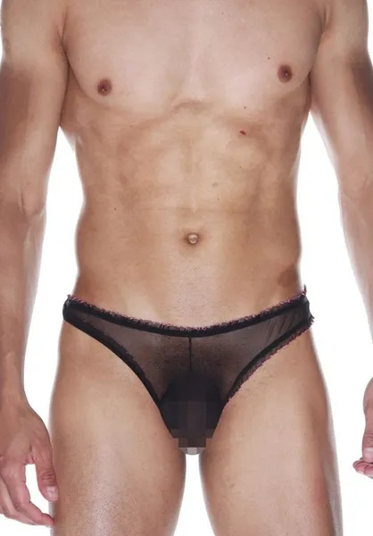 Muške crne prozirne Gaćice-brasilian