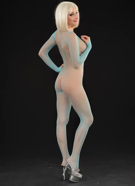 Ženski Catsuit od fine mreže sa dubokim dekolteom