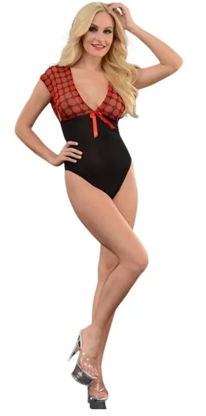 Ženski bodi sa gornjim delom u krupnom grašku