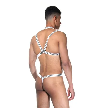 Belo muško odelo od širokih elastičnih traka