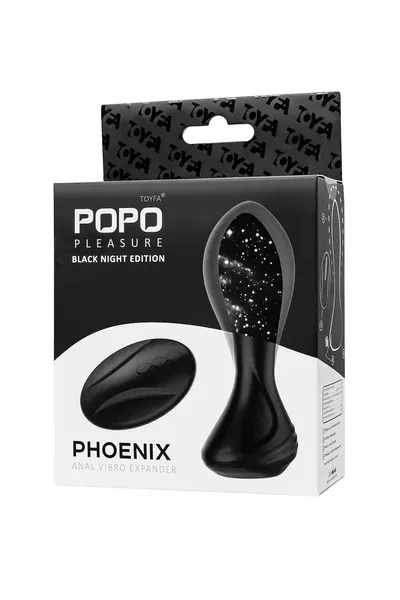 Popo Pleasure Phoenik analna vibraciona kutija na naduvavanje, silikon, Crna, 13,5 cm