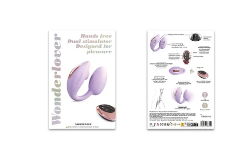 Stimulator klitorisa i G zone sa daljinskim upravljačem za par Love To Love VONDERLOVER-Viva Mauve