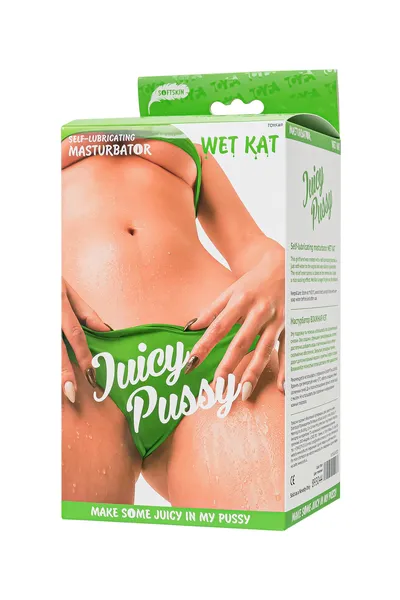 Masturbator samolepljiv Juicy Pussy by TOYFA Wet Kat, TPE, telesni, 15 cm