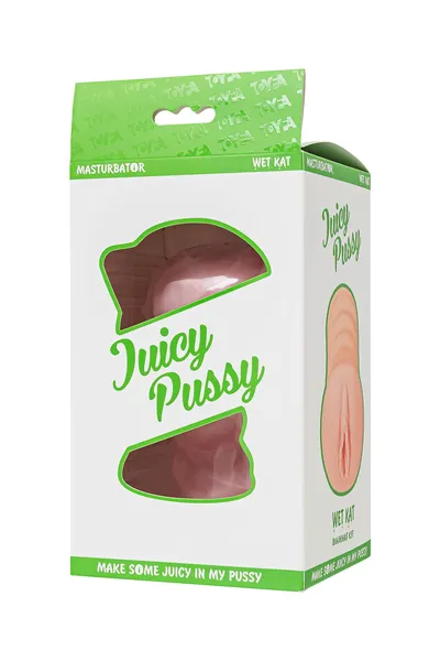 Masturbator samolepljiv Juicy Pussy by TOYFA Wet Kat, TPE, telesni, 15 cm