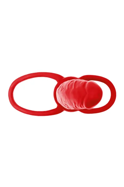 Mlaznica na penis za dvostruke penetracije Black Red by TOYFA , silikonski, crvena, 16,5 cm