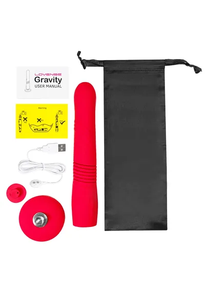 Graviti lovense TPE pulsator, crvena, silikon, 25,9 cm