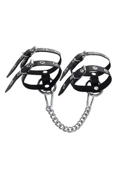 Pecado BDSM okovi, jednoslojni od dve trake, koža, crna