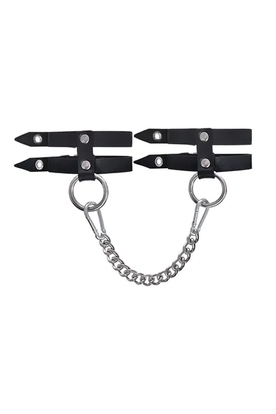 Pecado BDSM okovi, jednoslojni od dve trake, koža, crna