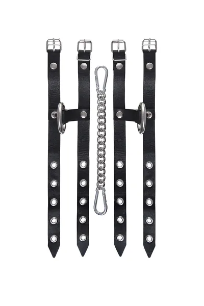 Pecado BDSM okovi, jednoslojni od dve trake, koža, crna
