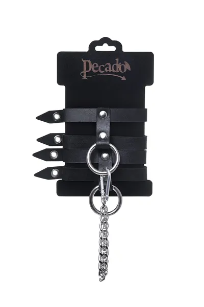 Pecado BDSM okovi, jednoslojni od dve trake, koža, crna
