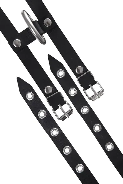 Pecado BDSM okovi, jednoslojni od dve trake, koža, crna