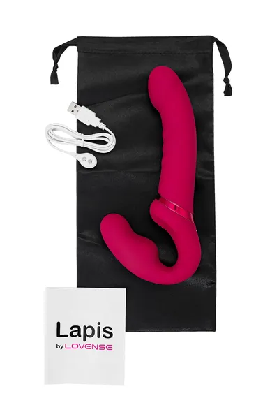 Strapon lovense Lapis, silikon, crvena, 23 cm