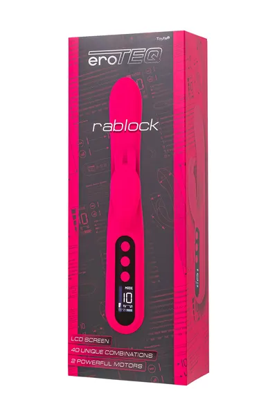 G-tačka vibrator sa Erotek Rablock klitoralnom stimulacijom, silikon, ružičasta, 23,5 cm