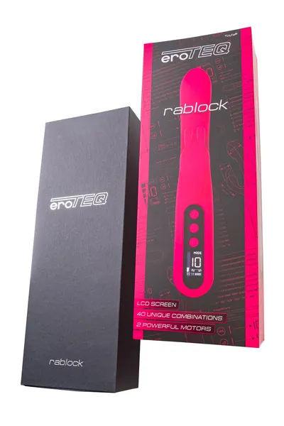 G-tačka vibrator sa Erotek Rablock klitoralnom stimulacijom, silikon, ružičasta, 23,5 cm