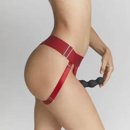 Strapon Gaćice Strap-on-me HARNAIS LINGERIE UNIQUE, One Size, crvene