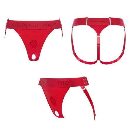Strapon Gaćice Strap-on-me HARNAIS LINGERIE UNIQUE, One Size, crvene