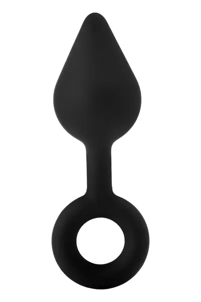 Crni čep sa prstenom XL Single Drop plug-14 cm