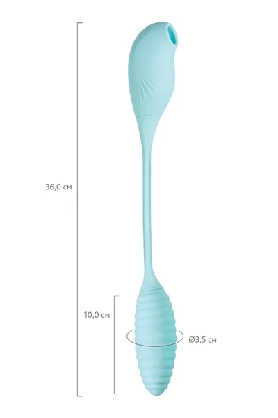 Vakuumski talasni stimulans i PULSATORSKO jaje Joss Roov, silikon, cijan, 36 cm