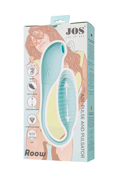 Vakuumski talasni stimulans i PULSATORSKO jaje Joss Roov, silikon, cijan, 36 cm