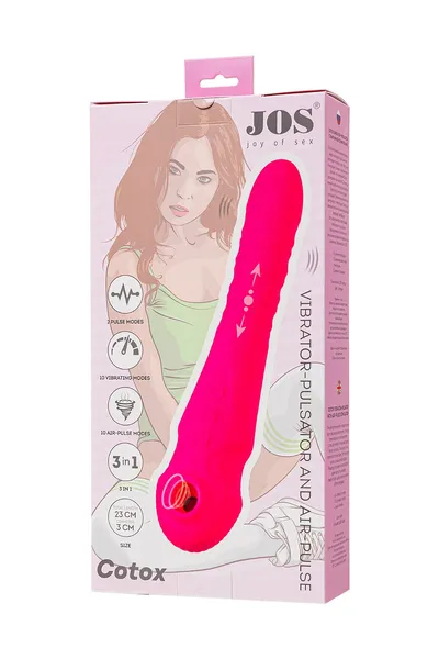 Jos COTOK vibrator pulsator sa vakuumskom stimulacijom, silikon, roze, 23 cm